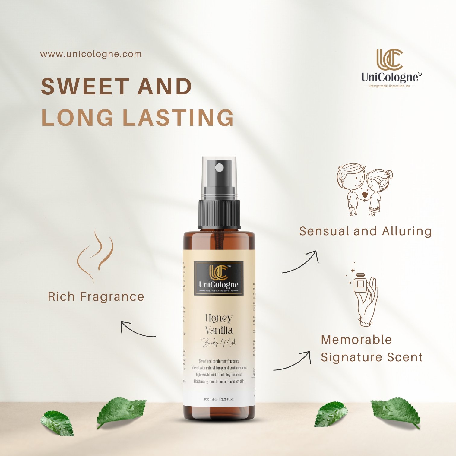 Honey Vanilla Sweet Lasting Body Mist